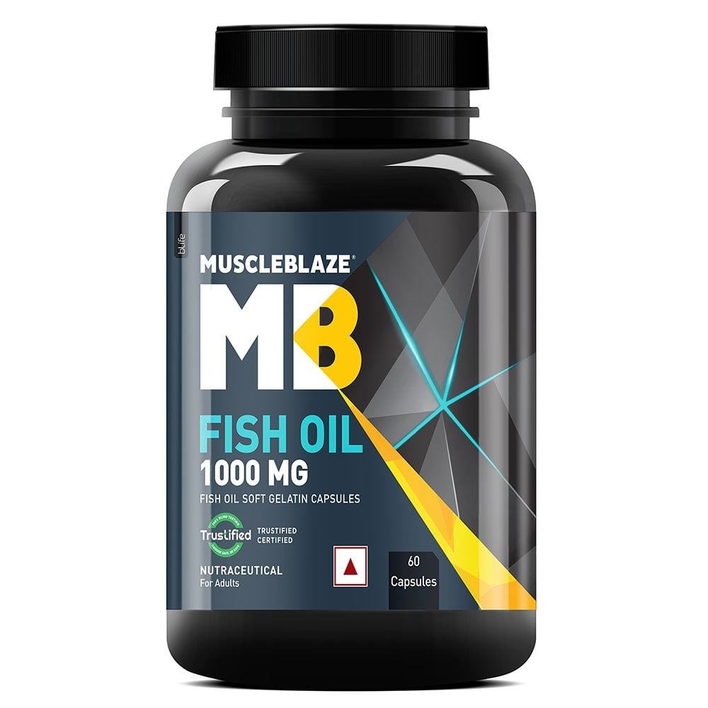 MuscleBlaze Fish Oil 1000 mg 60 Softgels Unflavoured